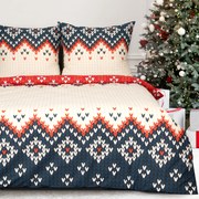 VIANOČNÉ RENFORCÉ OBLIEČKY NORDIC 140X200 CM, 1KS 70X80 CM VZOROVANÉ