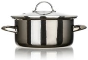 Banquet Hrniec smaltovaný METALLIC Black 20 cm, 2 l, s pokrievkou, 20 cm
