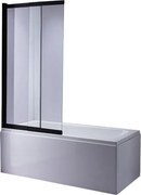 BPS-koupelny Dvojdielna vaňová zastena PR07 BL 100x150 čierna/transparent