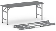 Konferenčný stôl FAST READY, 170x50 cm, sivostrieborná podnož, grafit