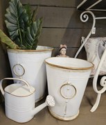 Biele kýbliky s patinou (2) - Ø 37 * 42/32 * 35 cm