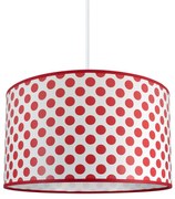 LAMPDAR Detský luster na lanku DOTS RED 1xE27/60W/230V SA1082