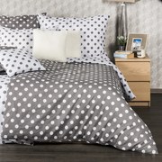 4Home Bavlnené obliečky Sivá bodka, 220 x 200 cm, 2 ks 70 x 90 cm, 220 x 200 cm, 2 ks 70 x 90 cm