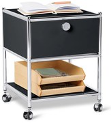 Kovový nočný stolík so zásuvkou »CN3«, čierny