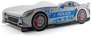 Posteľ Auto 160x80 Polícia | sivá
