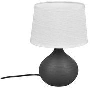 Tmavohnedá stolová lampa z keramiky a tkaniny Trio Martin, výška 29 cm