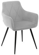 Jedálenská stolička FELLICE zamatová sivá ALL 847283