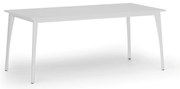 Rokovací kancelársky stôl PRIMO OMEGA, 180x90 cm, biela podnož, biela