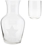 Sklenená karafa s hviezdou - Ø 9 * 21 cm / 0,5 / 0,25 L