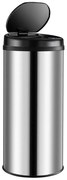 InternetovaZahrada Bezdotykový odpadkový kôš s USB 50 L - strieborný