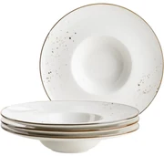 Mäser 4-dielna súprava gurmánskych tanierov Pintar White hnedé bodky 26 cm