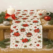 Vianočný obrus Vianočná ruža 40x170cm TiaHome