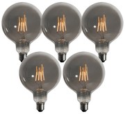 Sada 5 E27 3-krokových stmievateľných LED žiaroviek Smoke G125 4W 150 lm 1900K
