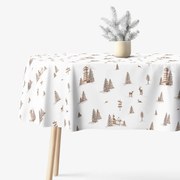 Goldea vianočný oválny obrus z pevnej bavlny - beskydy 120 x 160 cm