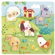 Janod Drevené vkladacie puzzle s úchytom Zvieratká