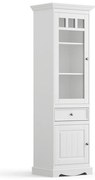 PROXIMA.store - Rustikálna vitrína ľavá 2s.1 - BELLUNO ELEGANTE FARBA: biela
