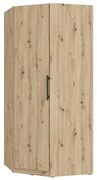 Rohová šatníková skriňa MARO 94x213 cm, dub Artisan