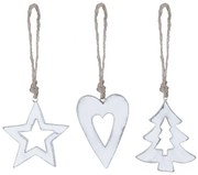 Súprava 3 bielych vianočných ozdôb Ego Dekor