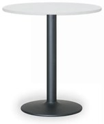 Konferenčný stolík FILIP II, priemer 80 cm, čierna podnož, biela