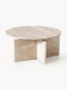 Okrúhly konferenčný stolík z travertínu Marisa