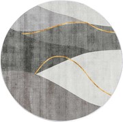 Protišmykový koberec NOVO sivý kruh