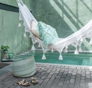 Mintový vankúš so strapcami a výplňou Rhombus - 50*50cm