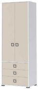 Skriňa 2D3S Kiki P23-BE/KI-01 white/sand