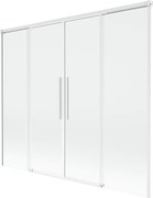 Mexen Rox, 2-krídlová posuvná vaňová zástena 170 x 150 cm, 8mm číre sklo, biely profil, 8C9-170-002-20-00