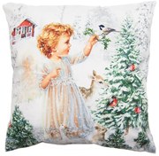 Obliečka na vankúš dieťa ako Anjelik so zvieratkami - 45*45 cm