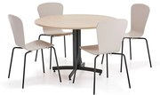 Zostava nábytku SANNA + MILLA, 1 stôl, 4 stoličky, čierna/piesková