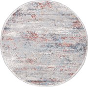 TA Koberec G509C BIELA/LOSOSOVÁ PORTLAND KOLO Rozmer: 100x100 cm