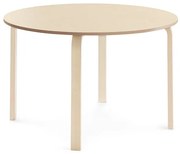 Stôl ELTON, Ø 1200x710 mm, linoleum - béžová, breza