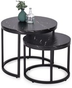 PROXIMA.store - Set dizajnových stolíkov DAFNE FARBA: čierny mramor, FARBA NÔH: čierna