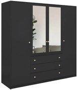 Skriňa Siena D4 čierna / zrkadlo