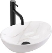 Rea Sofia Mini, umývadlo na dosku 355x270x125 mm, imitácia kameňa - biela Cloudy, REA-U9236