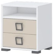 Nočný stolík Kiki NS2-BE/KI-01 white/sand