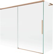 Mexen Rox, L posuvná 2-krídlová vaňová zástena 190 + 80 x 150 cm, 8mm číre sklo, medený matný profil, 8C9L-190-080-65-00