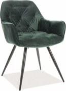 SI Čerešňová zamatová stolička zelená