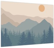 Obraz - Tyrkysové hory N⁰1 (70x50 cm)