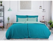 B.E.S. Petrovice Bavlnené obliečky Double face tyrkys/olivová