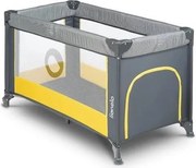 Lionelo - Cestovná postieľka STEFI sivá/žltá