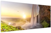 Obraz - Seljalandsfoss spoza vnútra jaskyne (120x50 cm)