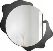 Dekoratívne okrúhle zrkadlo Dark Drop na čiernej škvrne 170x165