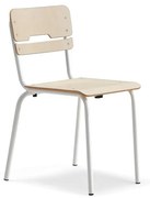 Školská stolička SCIENTIA, široké sedadlo, V 460 mm, biela/breza