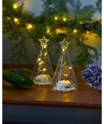 SIRIUS LED svetlo na stromček, sklo, sada 2 ks, číre, 9 cm
