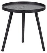 Čierny odkladací stolík WOOOD Mesa, ø 45 cm