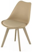 Jedálenská stolička MARK - tmavobéžová (béžové nohy)