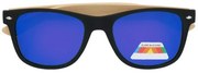 Sunmania Modré drevené zrkadlové okuliare Wayfarer "Wood 2" 922894076