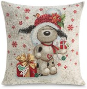 VIANOČNÁ GOBELÍNOVÁ DEKORAČNÁ OBLIEČKA NA VANKÚŠ CUTE 45X45 CM VZOROVANÁ