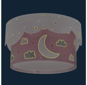 Dalber 61236S - Detské stropné svietidlo MOON 2xE27/60W/230V ružová